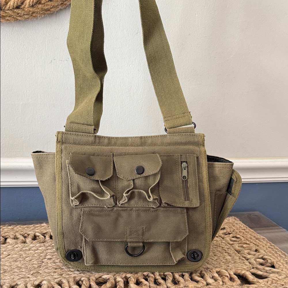 Olive Green Canvas Men's Bag